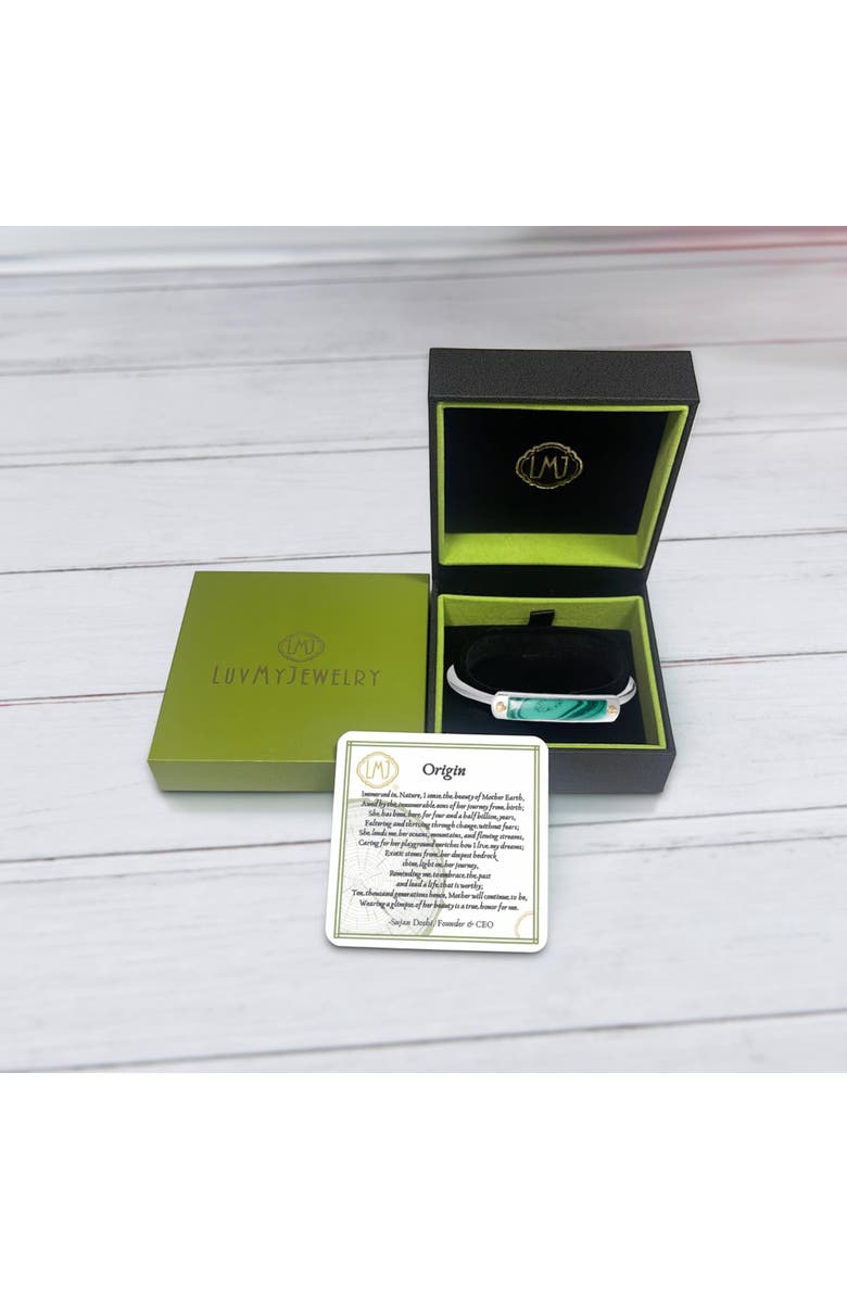 LuvMyJewelry Small ID Malachite Sterling Silver Men Cuff Bracelet, Alternate, color, Silver