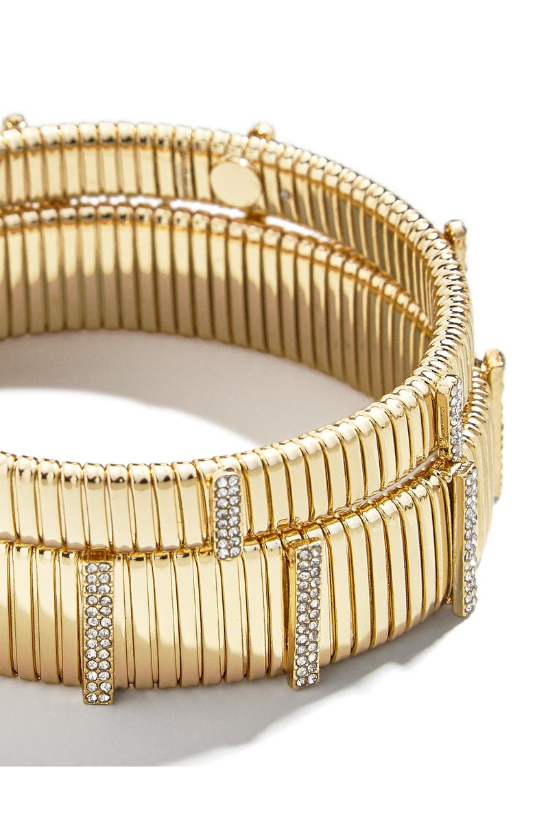 BaubleBar Crystal Ribbed Set of 2 Stretch Bangles, Alternate, color,