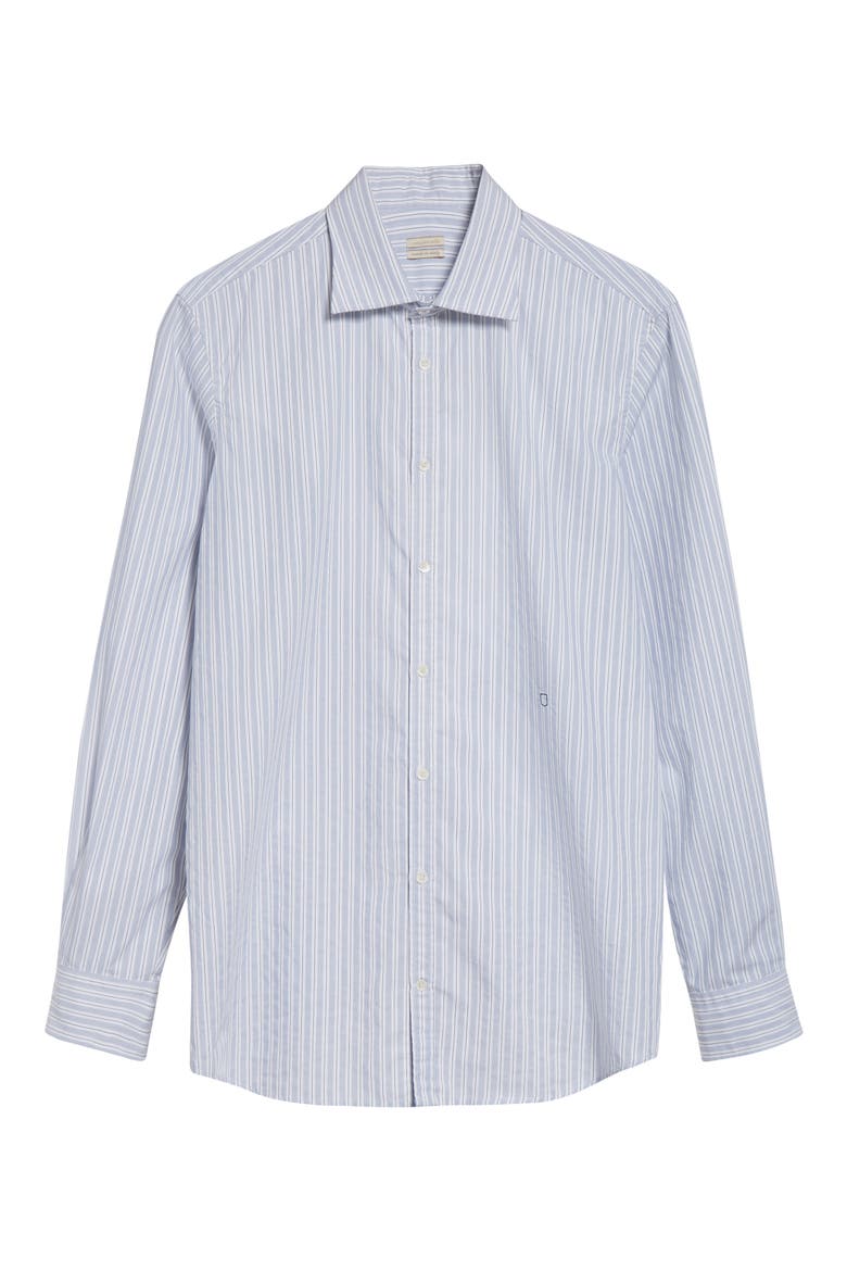 Genova Classic Stripe Cotton Button-Up Shirt, Alternate, color, ATLANTIC