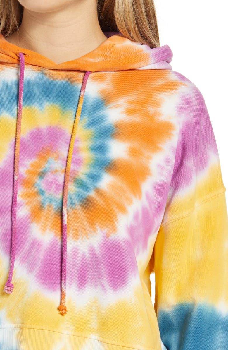 Daydreamer Double Trouble Tie Dye Shrunken Hoodie, Alternate, color, 