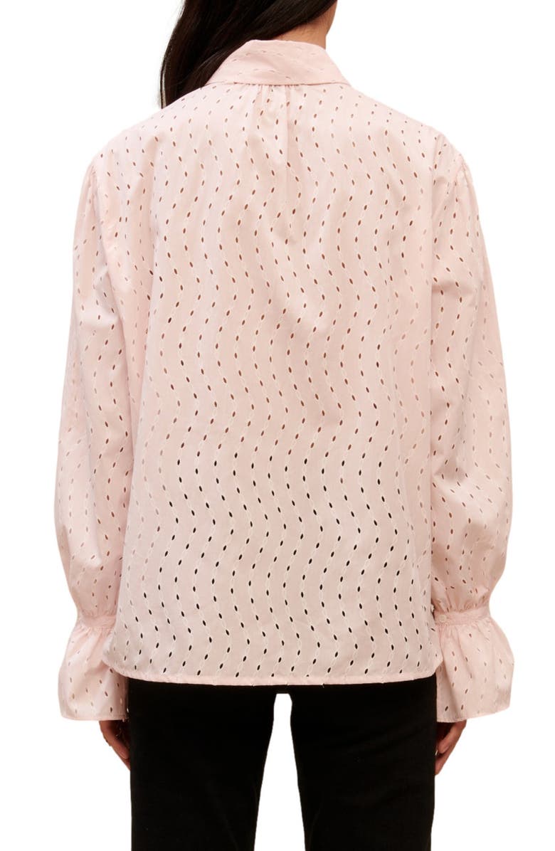 maje Cilake Cotton Eyelet Blouse, Alternate, color, Pink