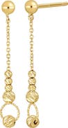 Bony Levy 14K Yellow Gold Beaded Linear Drop Earrings
