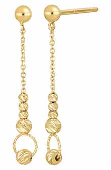 Bony Levy 14K Yellow Gold Beaded Linear Drop Earrings