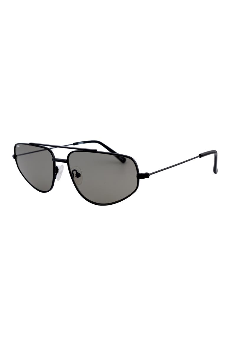 Christine 137mm Aviator Sunglasses, Alternate, color, BLACK/ SMOKE
