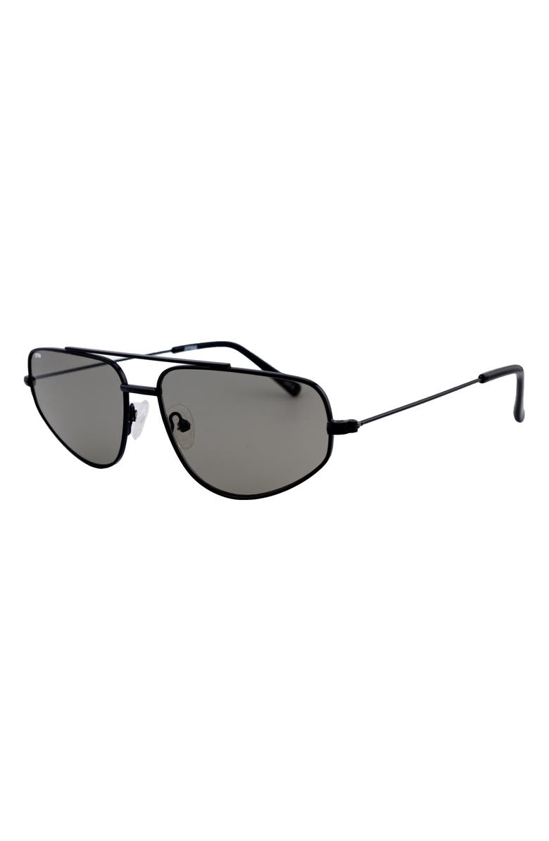 OTRA EYEWEAR Christine 137mm Aviator Sunglasses, Alternate, color, Black/ Smoke