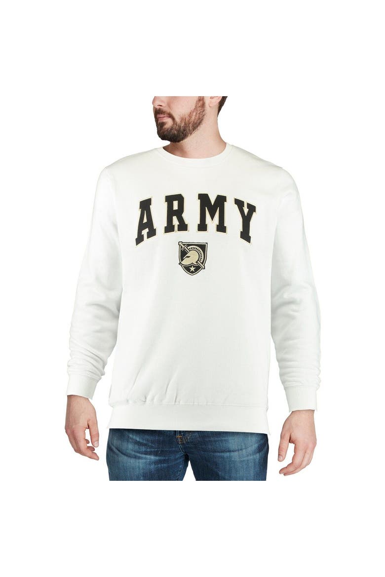Men's Colosseum White Army Black Knights Arch & Logo Crew Neck Sweatshirt, Alternate, color, White