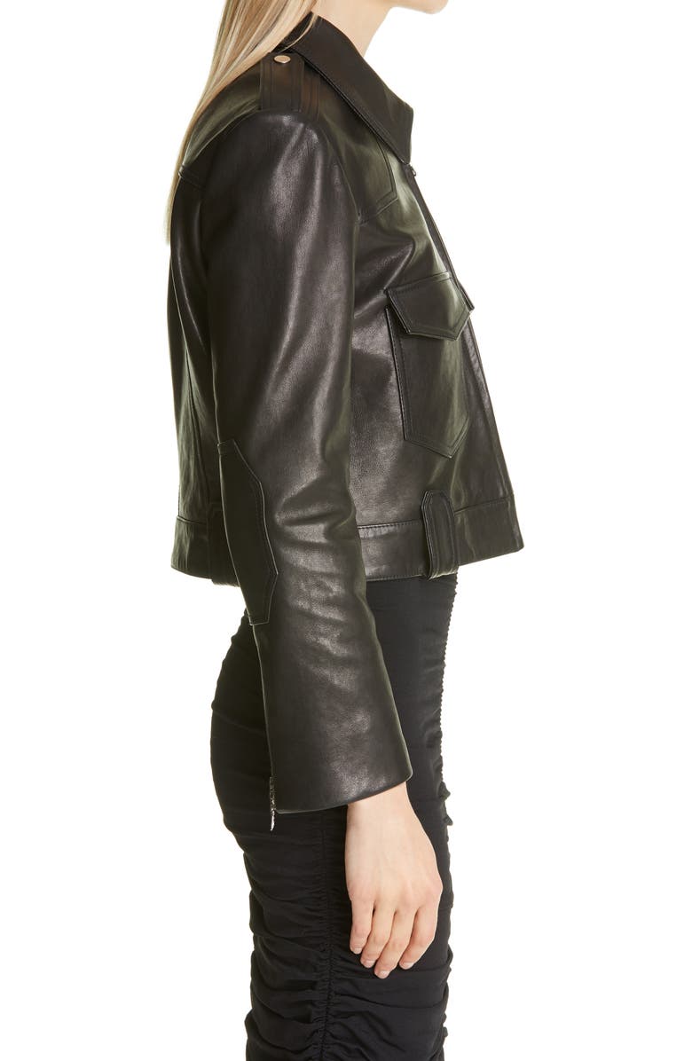 Khaite Corey Leather Jacket, Alternate, color, 