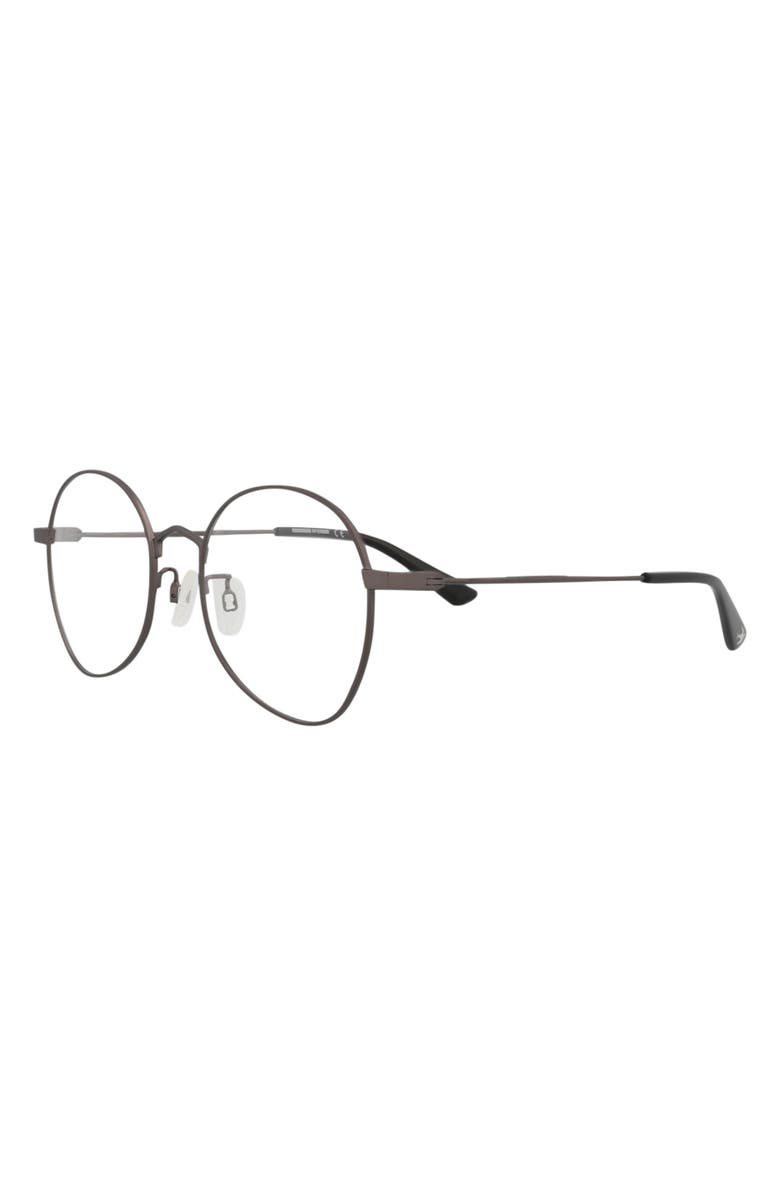 McQueen 52mm Round Optical Frames, Alternate, color, Ruthenium Transparent