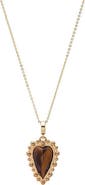 BY ADINA EDEN Natural Stone Elongated Heart Beaded Necklace