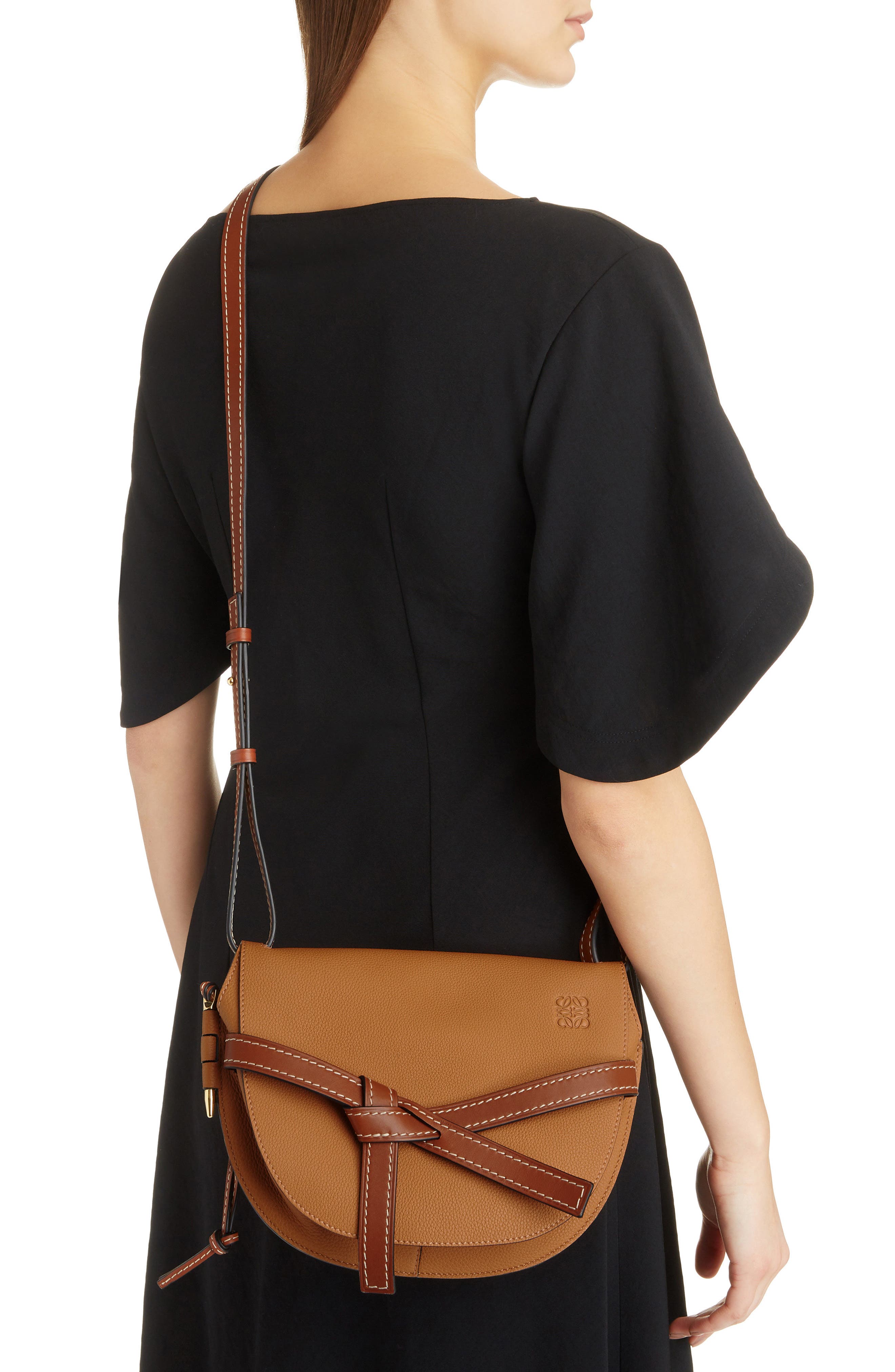 Gate Small Leather Crossbody Bag, Alternate, color, LIGHT CARAMEL/ PECAN