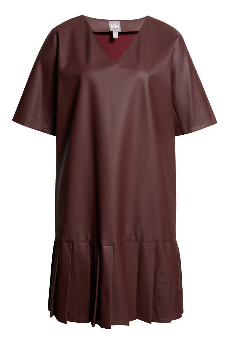 Hidesia Faux Leather Dress, Alternate, color, BORDEAUX