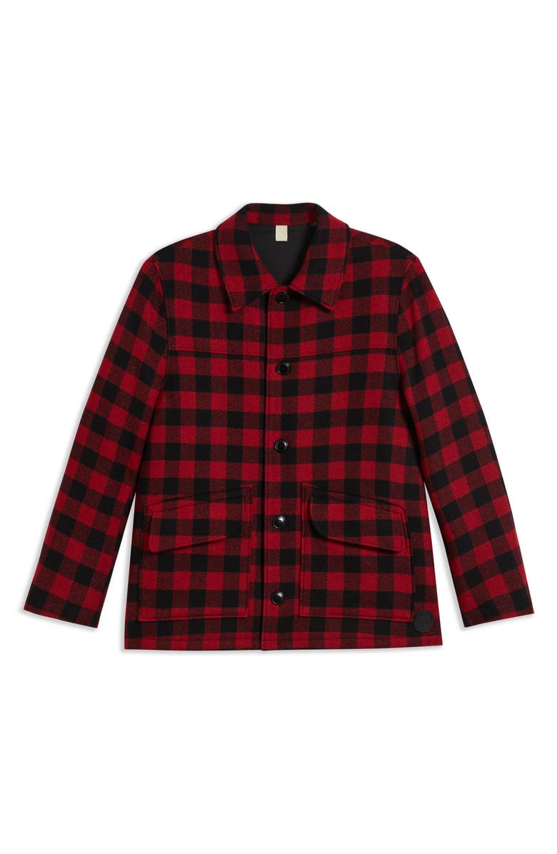 Ted Baker London Nutley Buffalo Plaid Wool Blend Overshirt, Alternate, color, 