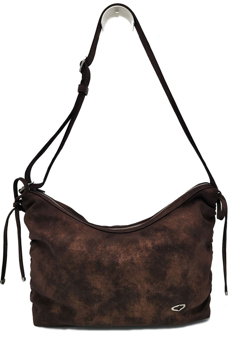 Oryany Rusty Faux Suede Crossbody Bag, Main, color, Copper Brown