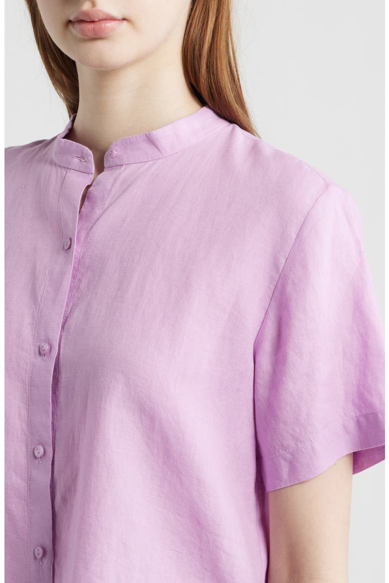 Short Sleeve Organic Linen Button-Up Shirt, Alternate, color, BTAST
