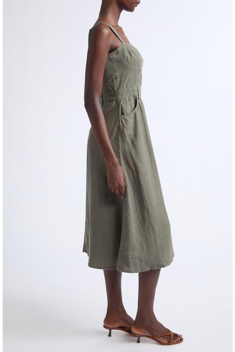 Jovie Bustier Sleeveless Midi Dress, Alternate, color, SMOKEY OLIVE