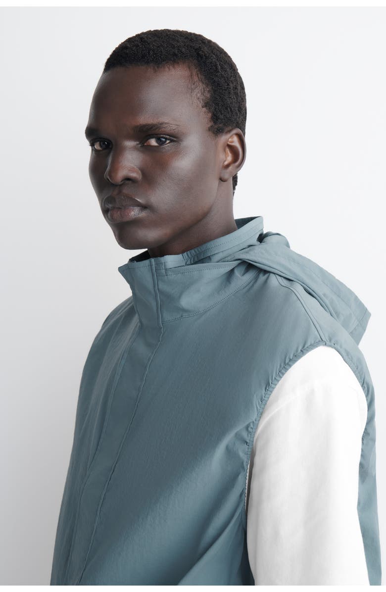 COS Technical Water-Resistant Nylon Vest, Alternate, color, Steel Blue