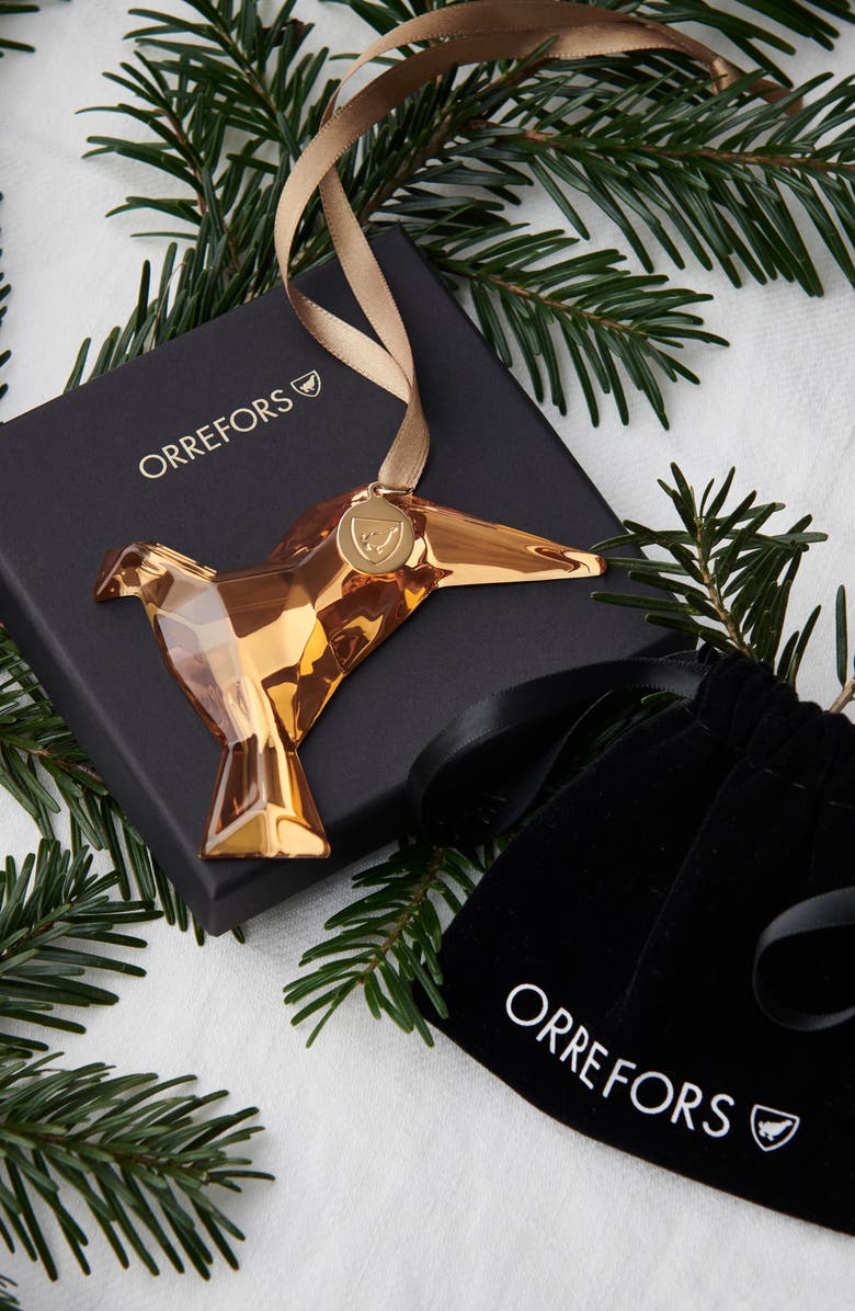 Orrefors Homage Annual Holiday Ornament, Alternate, color, Gold