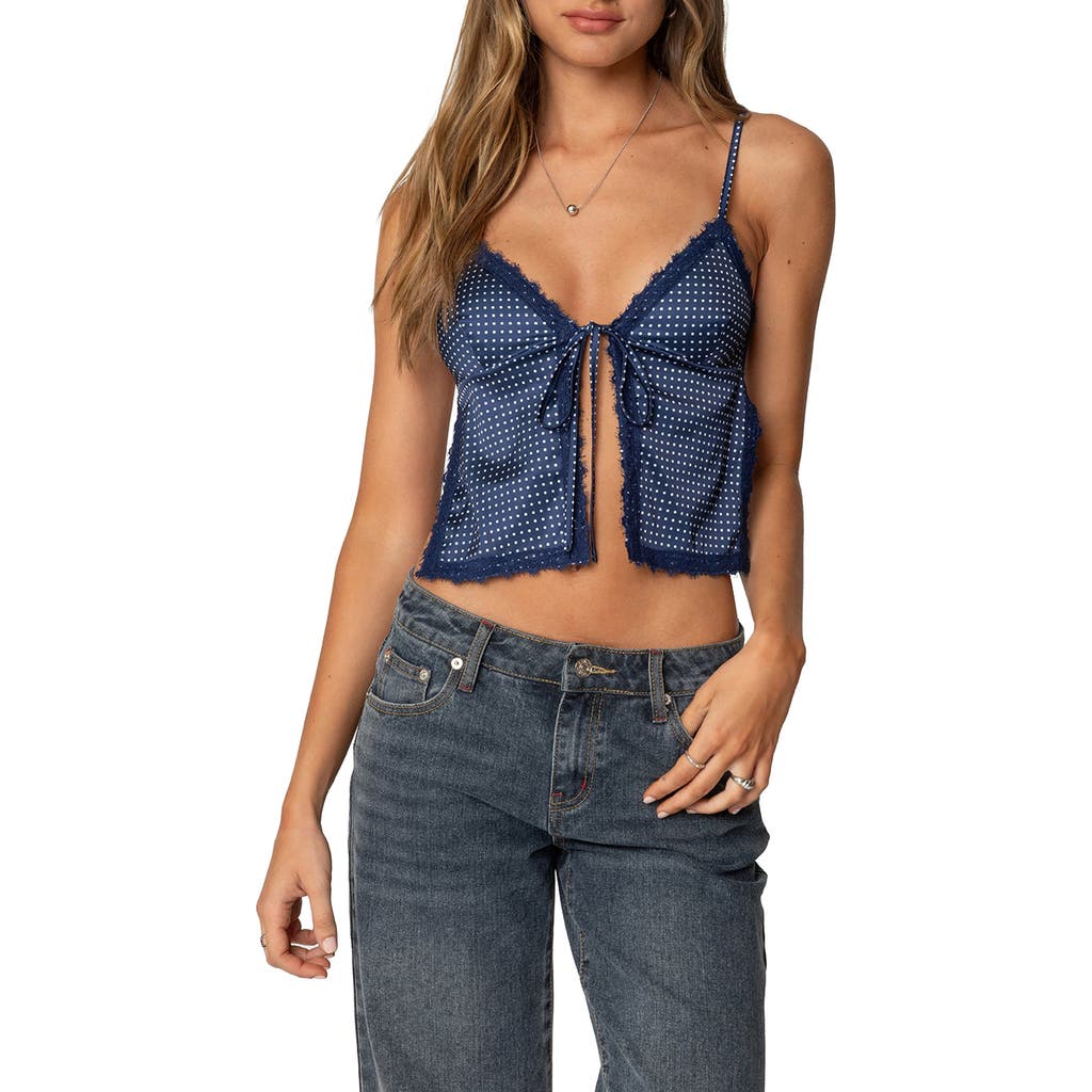 EDIKTED EDIKTED POLKA DOT LACE TRIM SATIN CAMISOLE