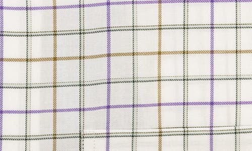 Scott Barber Windowpane Prep Cotton Twill Button-down Shirt In White