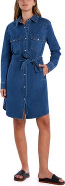 Wash Lab Denim Marie Belted Denim Shirtdress