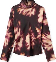 MANGO Tie Dye Mock Neck Top