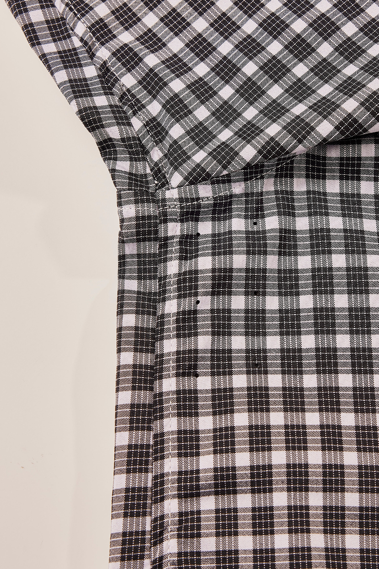 Men's Big and Tall Long Sleeve Stanton Shirt, Tailored Fit, Performance Fabric & Ventilated Armholes, Alternate, color, black-plaid