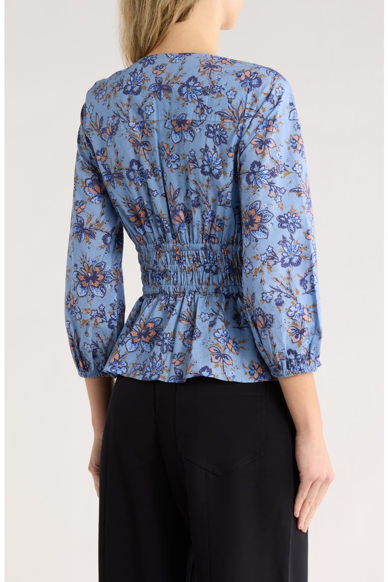 Lilith Surplice Neck Top, Alternate, color, DENIM BLUE MULTI