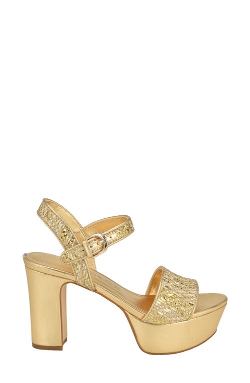 Guess Haldem Platform Sandal In Gold