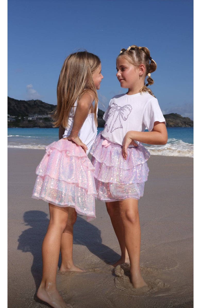 Lola + The Boys Iridescent Shimmer Sequin Skirt, Alternate, color, Lavender