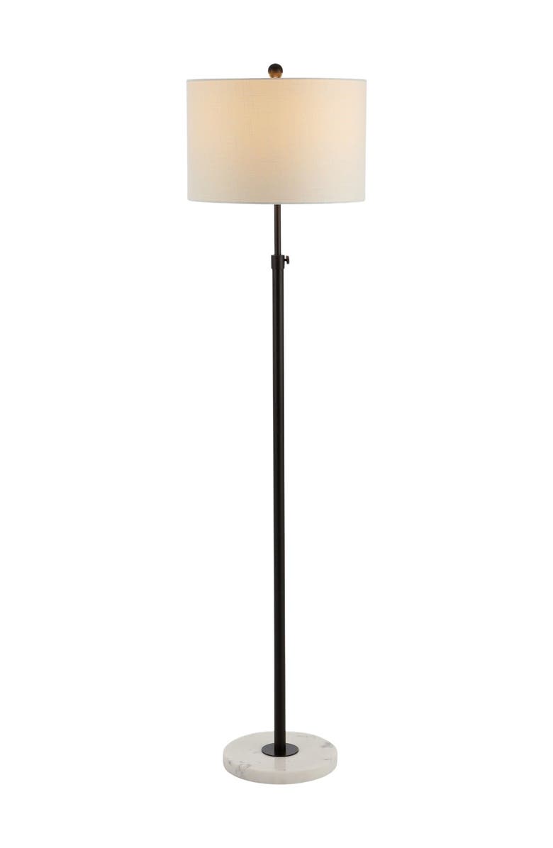 JONATHAN Y June 65" Adjustable Metal/Marble LED Floor Lamp, Main, color, Oil Rubbed Bronze