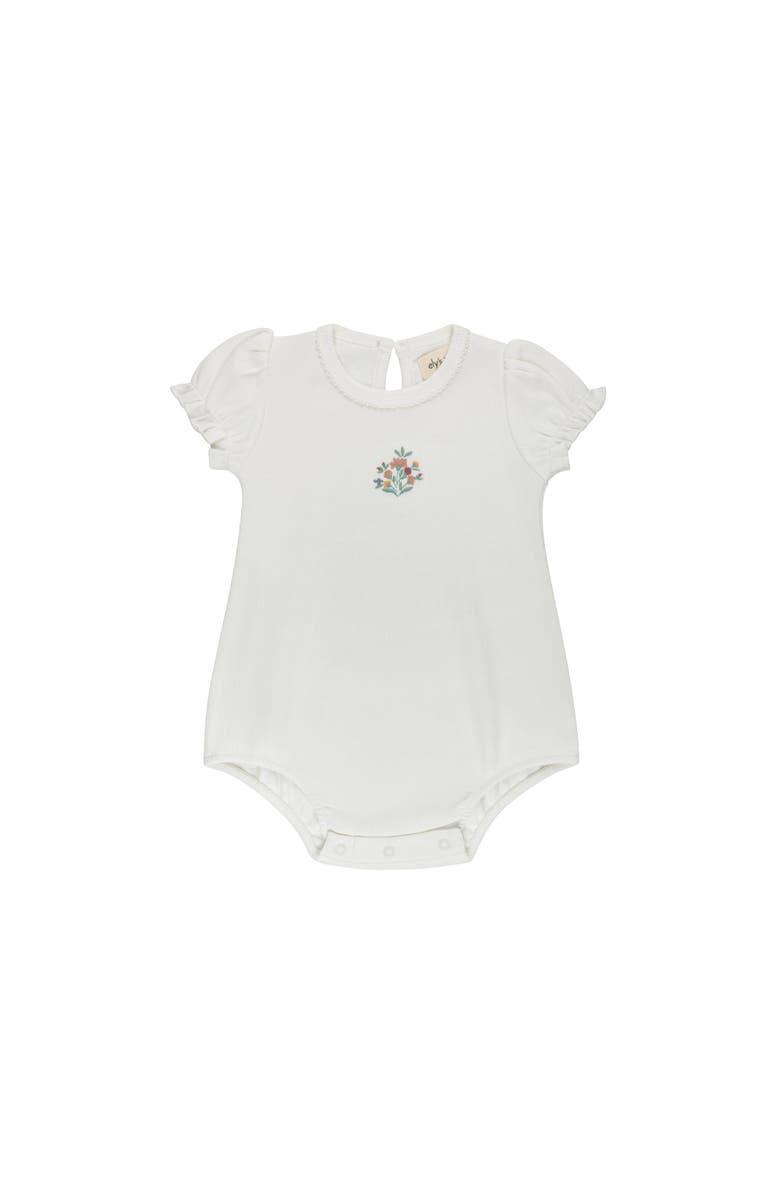 Ely's & Co. Floral Embroidered Collection - Girls Romper, Main, color, Ivory