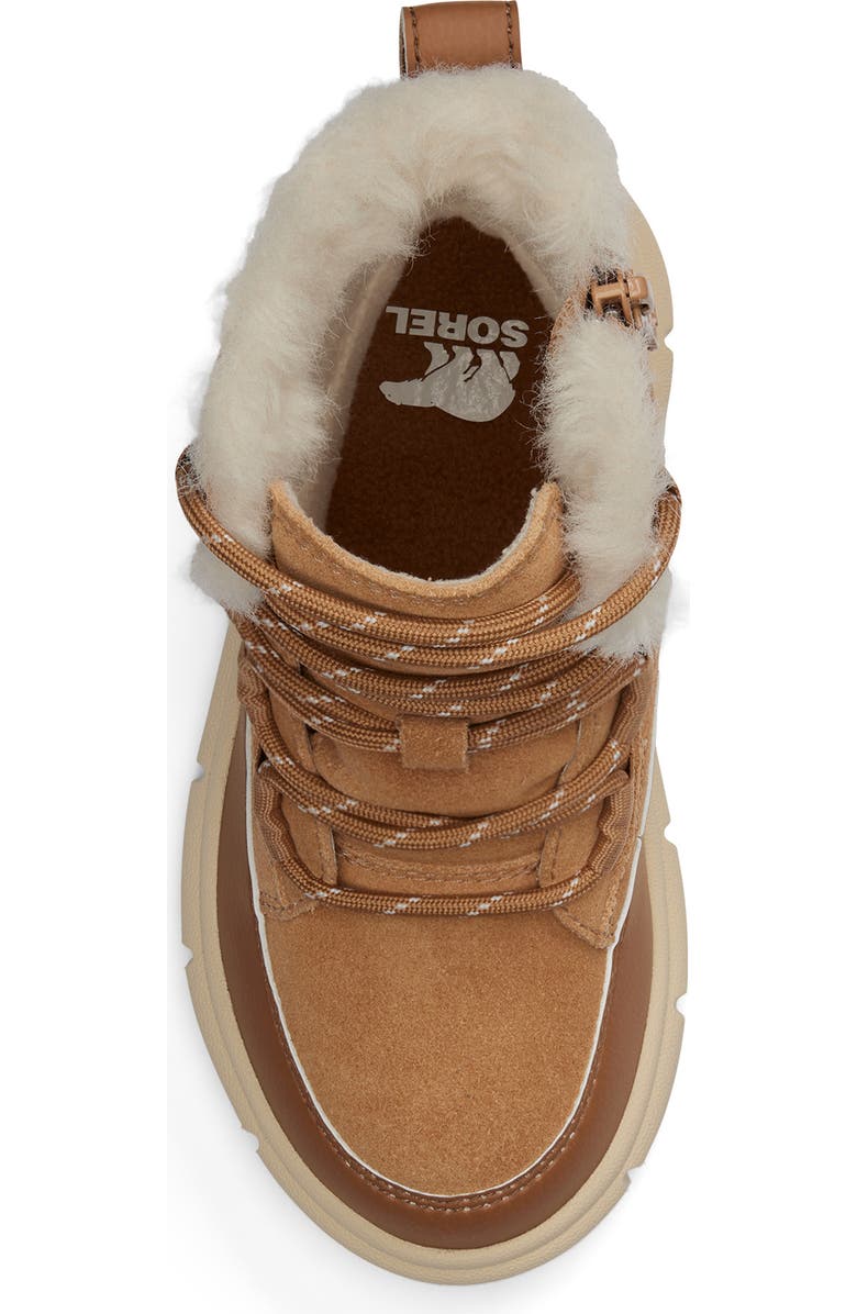 SOREL Kids' Explorer III Faux Fur Waterproof Boot, Alternate, color, Tawny Buff/ Bleached Ceramic