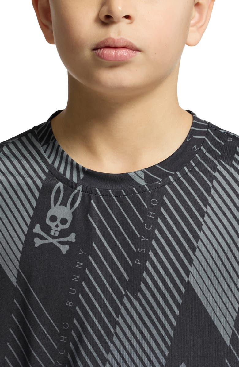 Psycho Bunny Kids' Fletcher Geo Print Performance T-Shirt, Alternate, color,