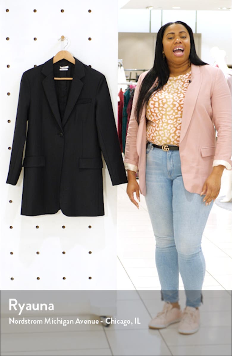 Pinstripe Oversize Wool Blend Blazer, sales video thumbnail