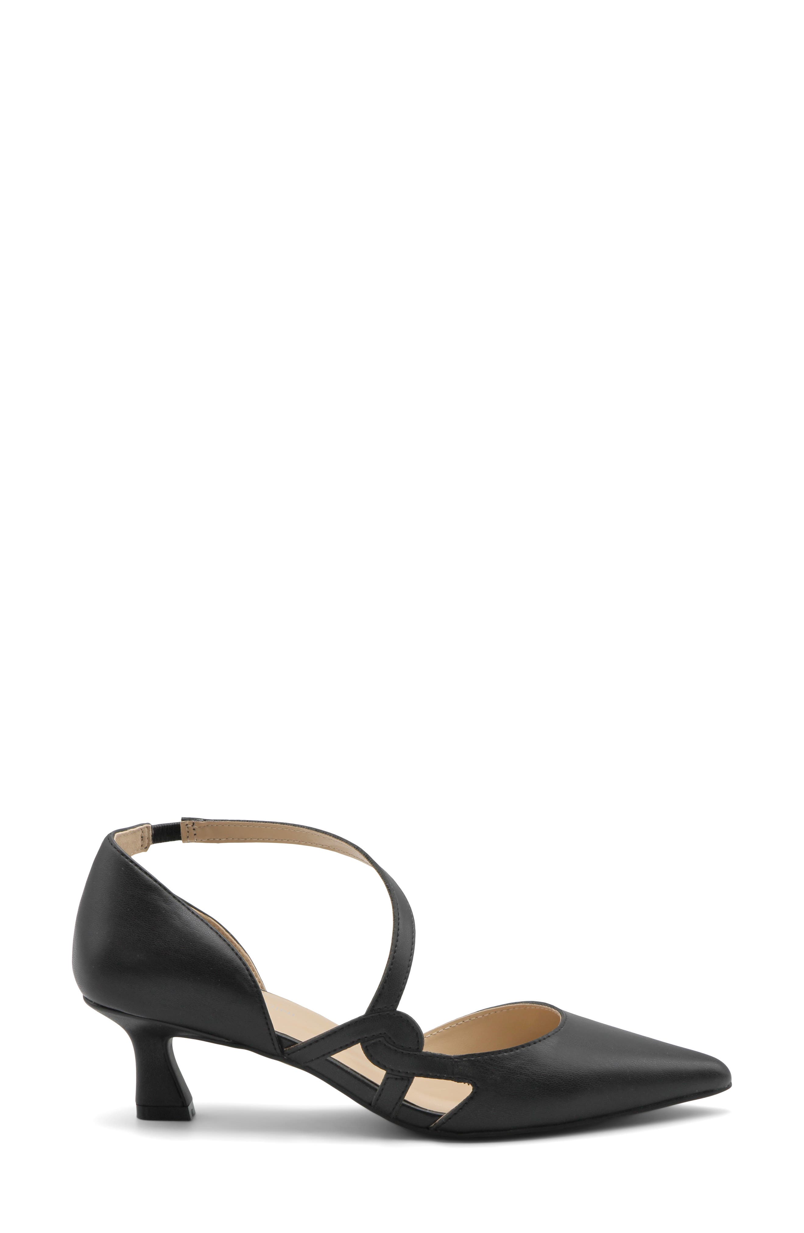 Adrienne Vittadini Senora-1 Pointed Toe d'Orsay Pump, Alternate, color, Black Smooth