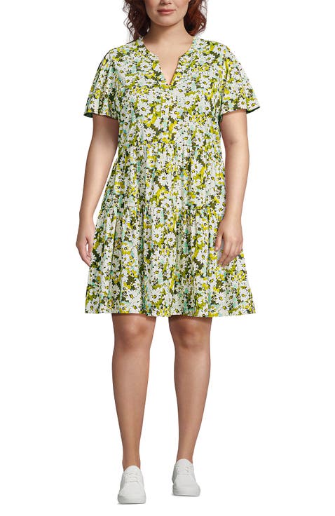 Cotton Jersey Tiered Mini Dress