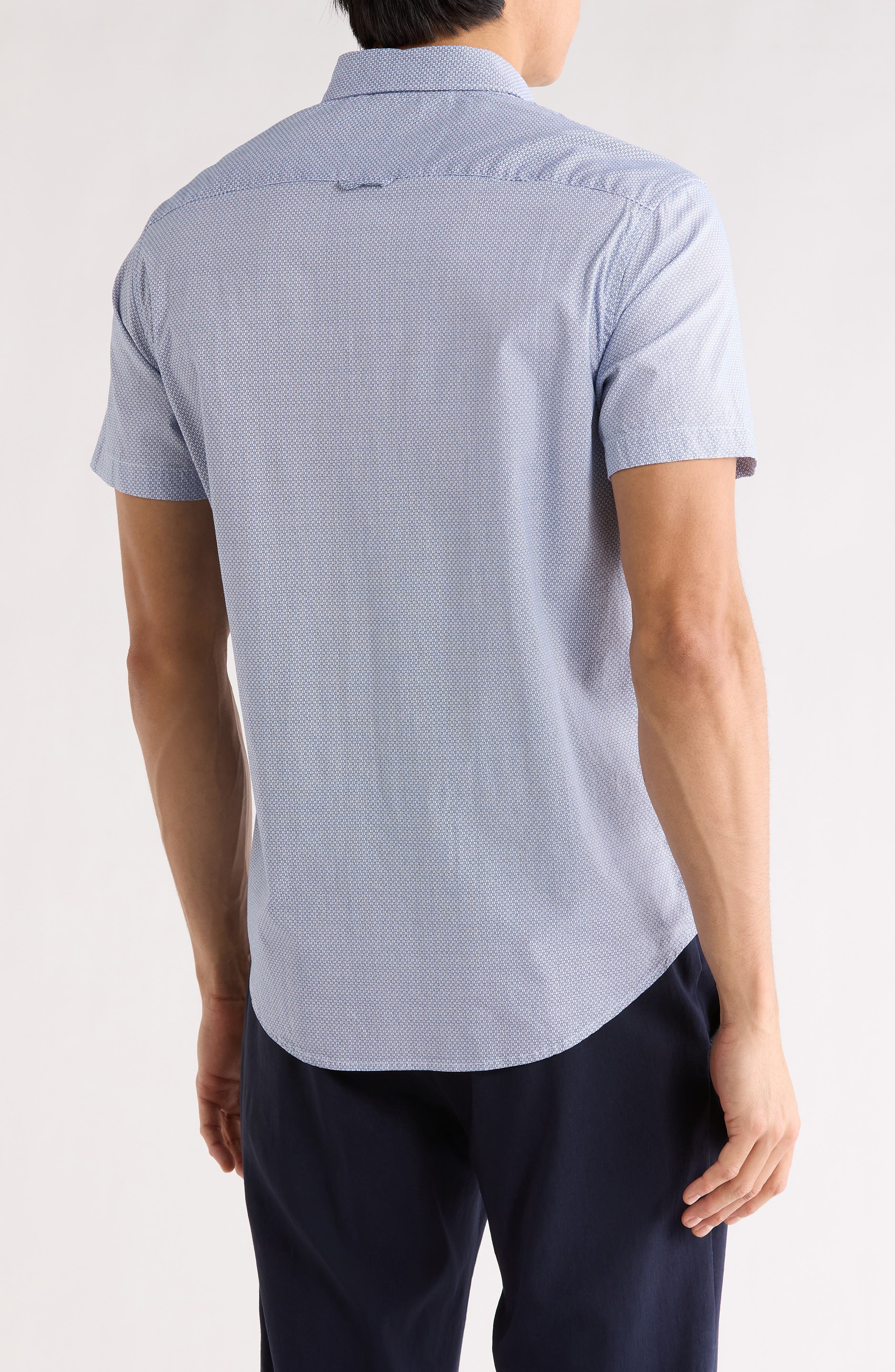 Geometric Print Short Sleeve Button-Down Shirt - image 2