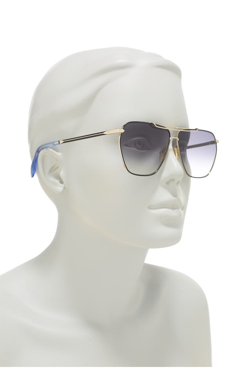 rag & bone Women's 61mm Unique Brow Bar Sunglasses, Alternate, color,