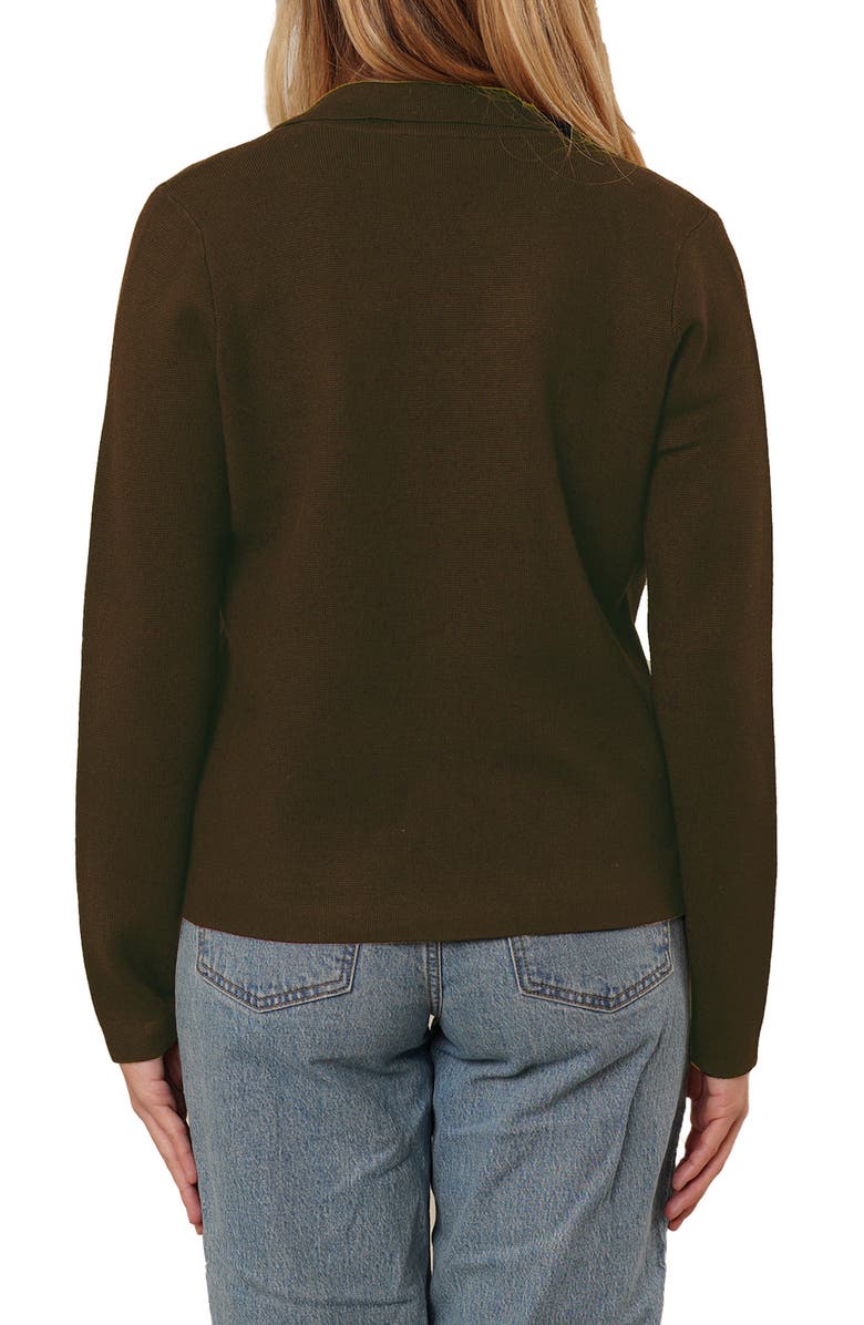 CYRUS Open Front Knit Cardigan, Alternate, color, Hickory Brown