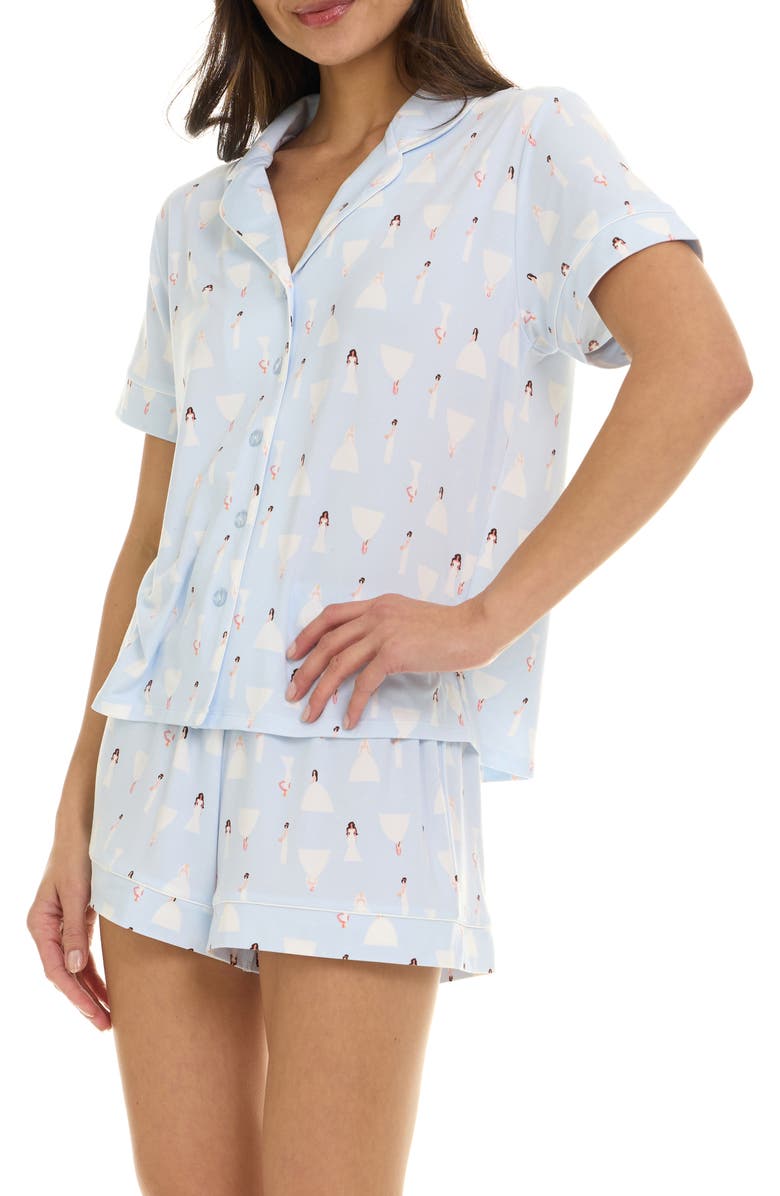Flora Nikrooz Joy Short Pajamas, Alternate, color, Light Blue
