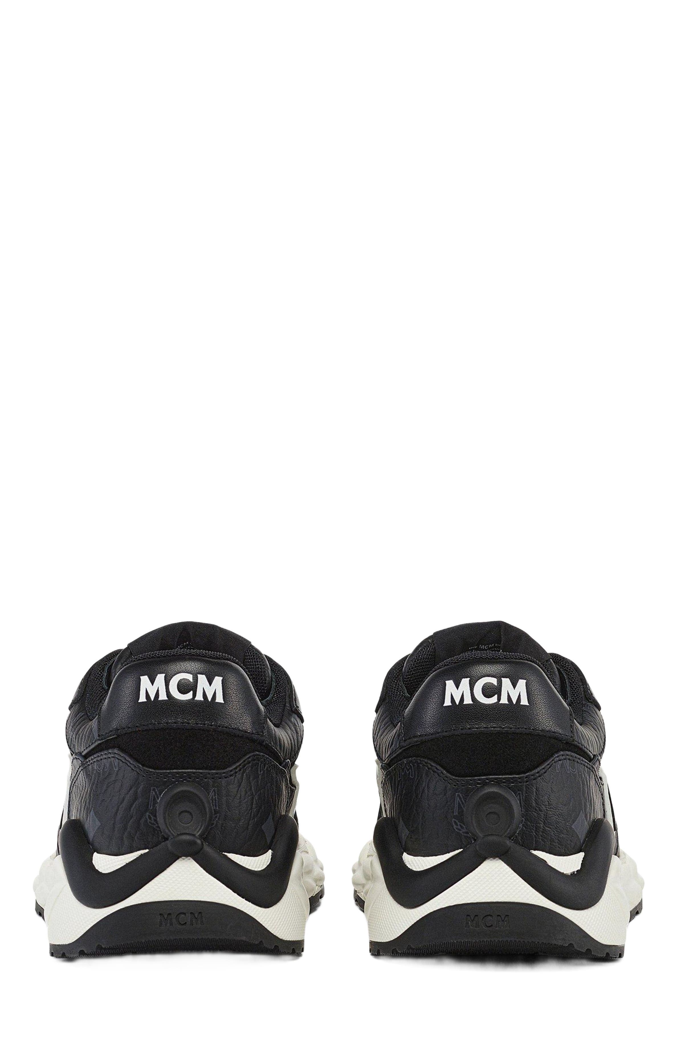 MCM Skywander Sneakers in Visetos, Alternate, color, 