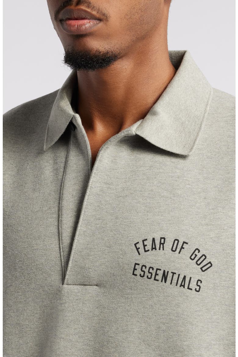 Gender Inclusive Cotton Blend Polo Sweatshirt, Alternate, color, DARK HEATHER
