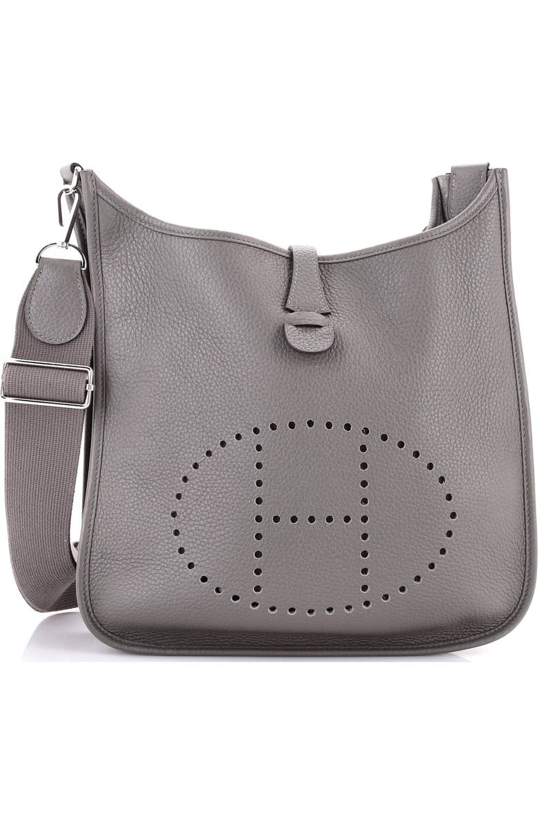 Pre-Owned Hermes Evelyne Bag Gen III Clemence PM, Main, color, Gris Meyer