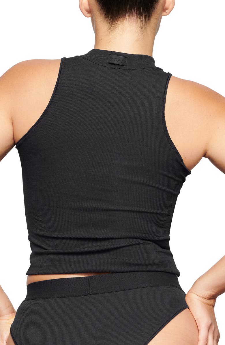 SKIMS Cotton Rib Mock Neck Tank, Alternate, color, 