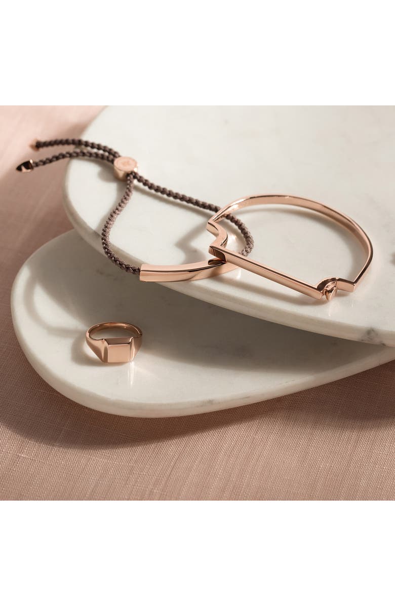 Monica Vinader Linear Engravable Friendship Bracelet, Alternate, color, Silver/ Black