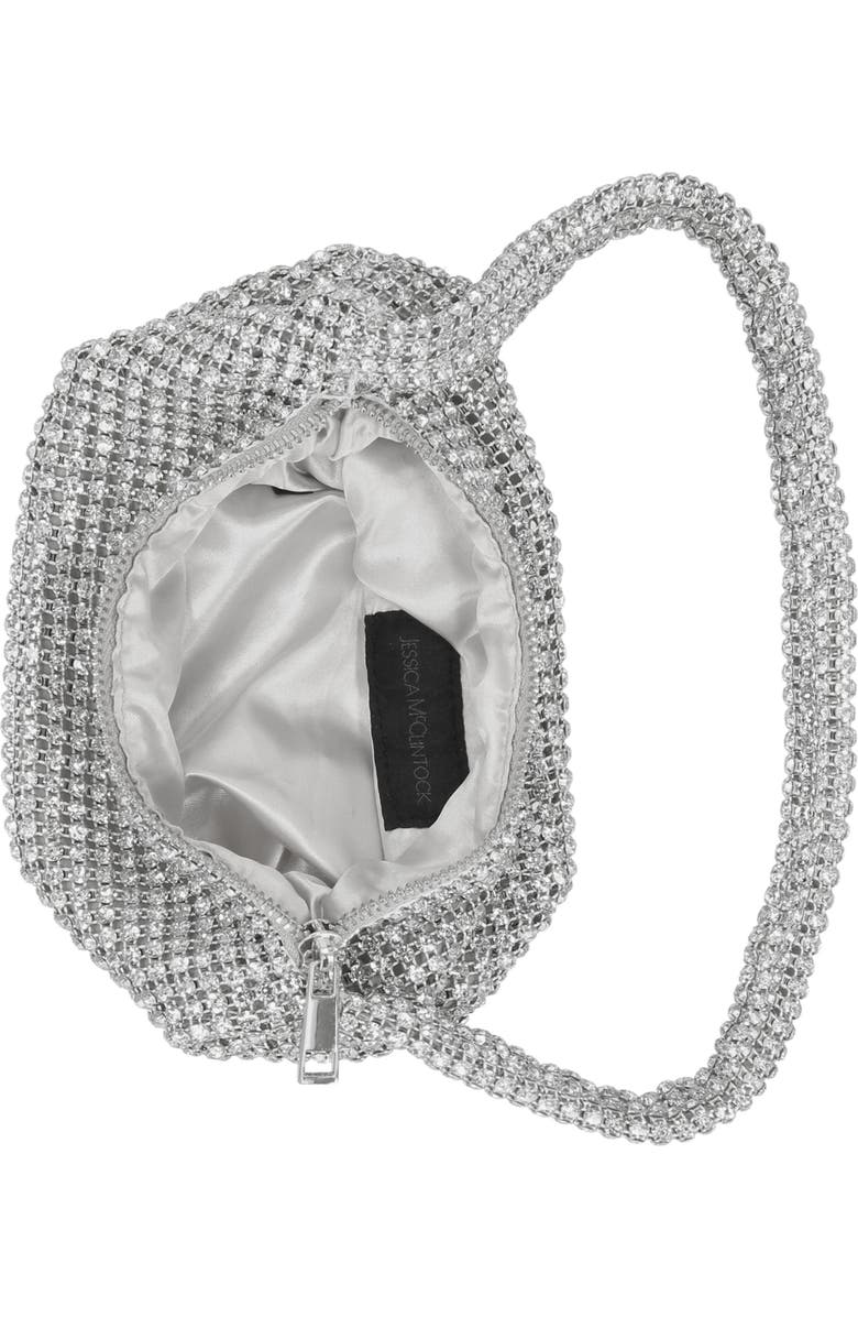 Jessica McClintock Fiona Rhinestone Embellished Shoulder Bag, Alternate, color, Silver