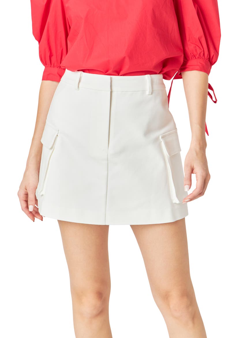 Cargo Pocket Miniskort, Alternate, color, OFF WHITE
