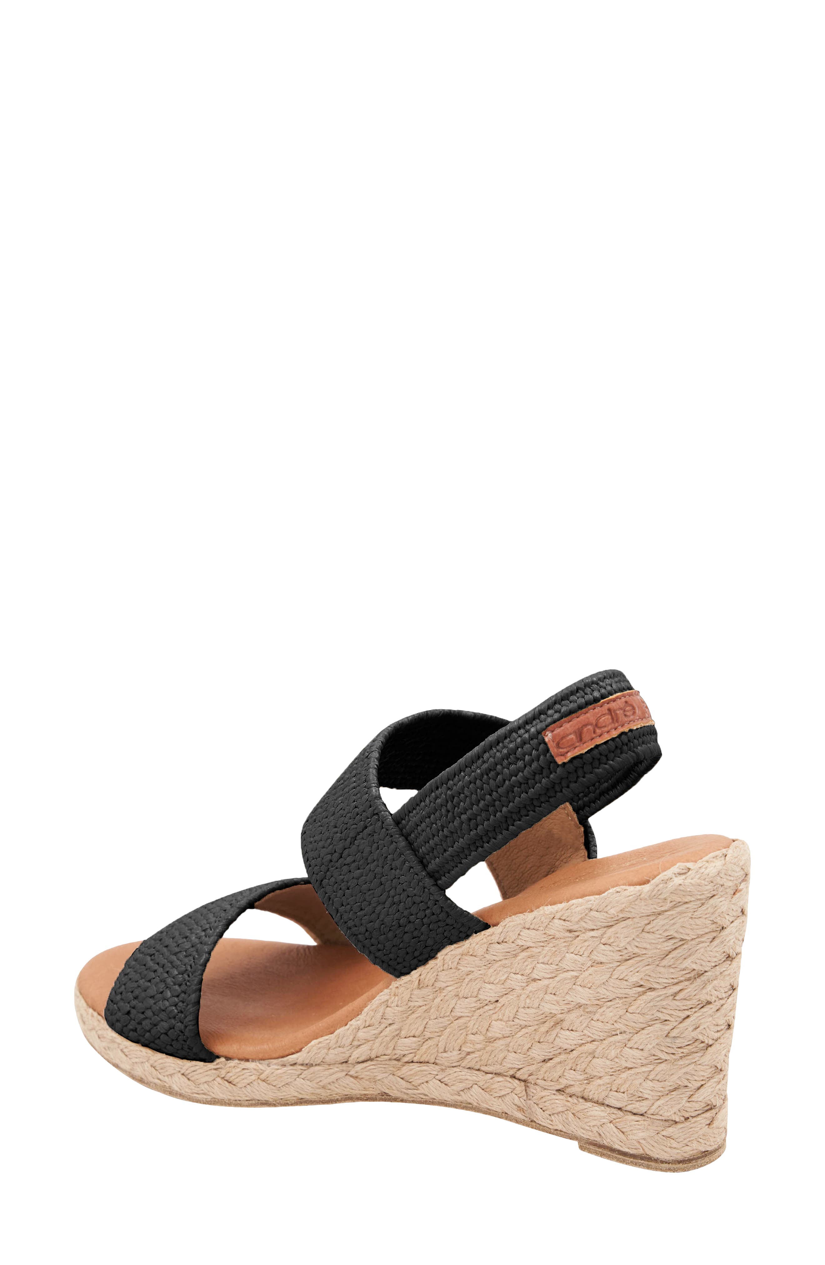 André Assous Allison Espadrille Wedge Sandal, Alternate, color, Black