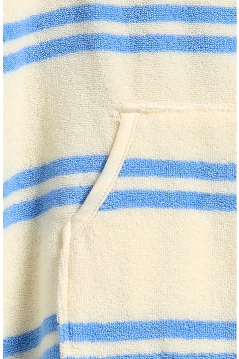 Kids' Sammy Stripe Hooded Terry Towel, Alternate, color, BLUE
