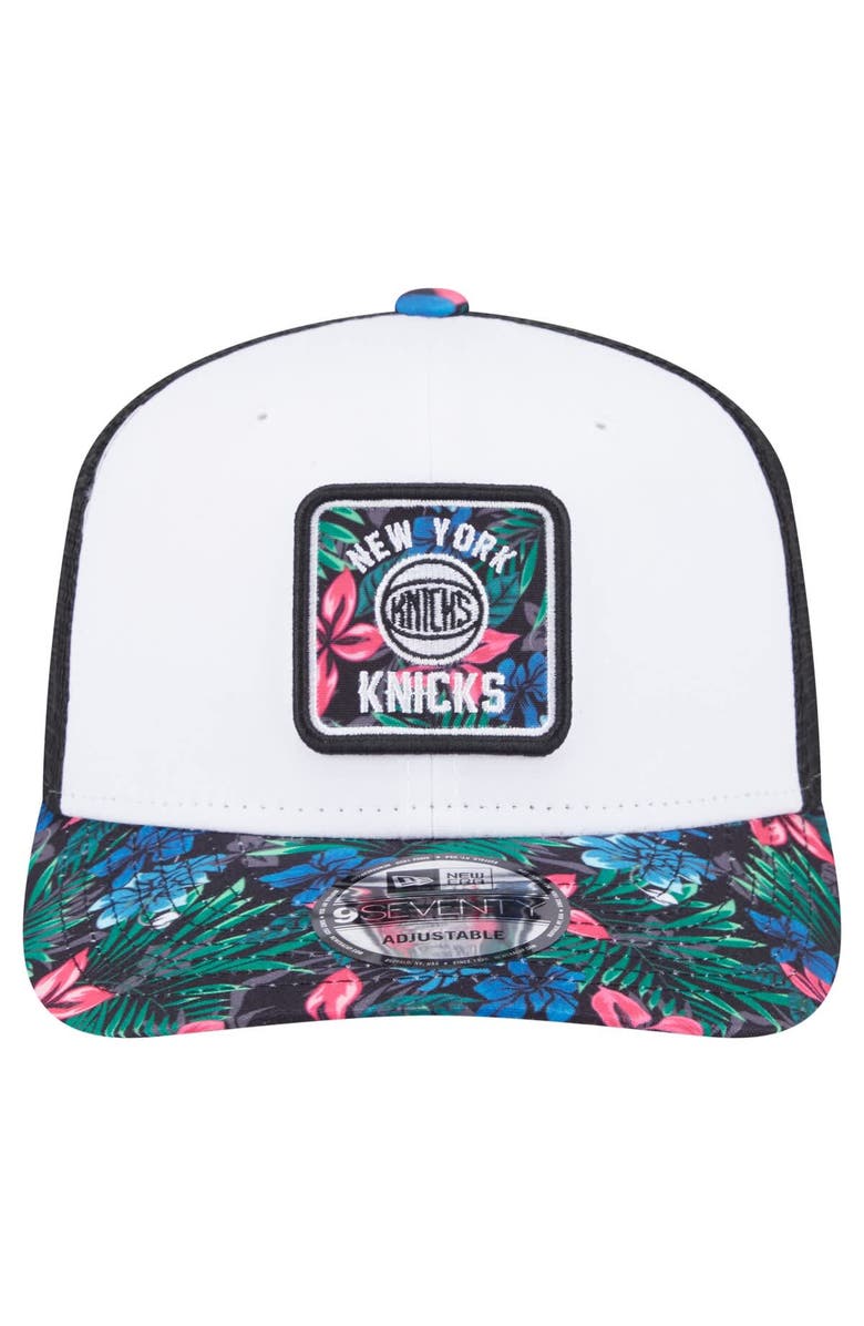 New Era Men's New Era  White New York Knicks Floral 9SEVENTY Adjustable Hat, Alternate, color, 